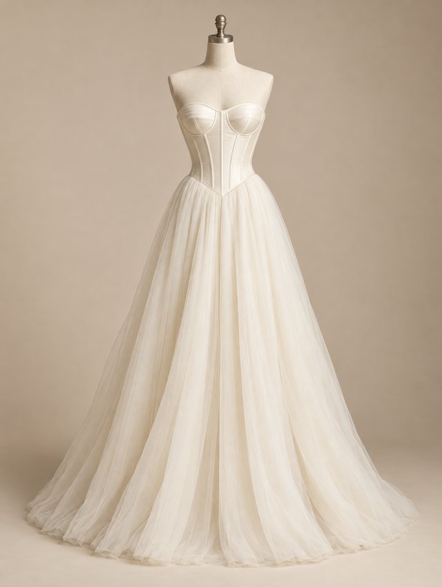 Ivory evening gown